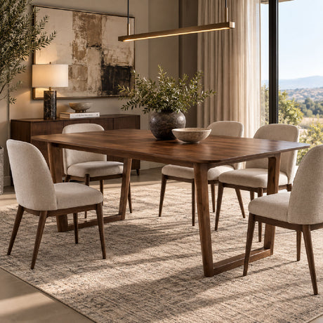 Carved Walnut Dining Table | OROA Modern Jordan