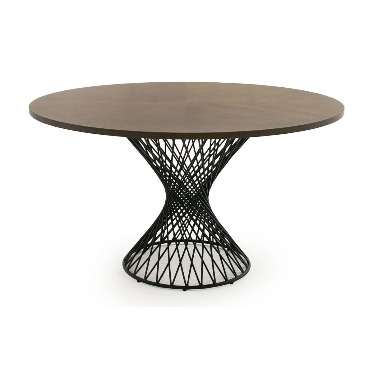 Walnut Veneer Round Dining Table | OROA Modern Theresa