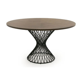 Modern European furniture - Walnut Veneer Round Dining Table - www.oroa.com