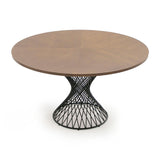 Walnut Veneer Round Dining Table | OROA Modern Theresa