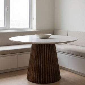 White Marble Round Dining Table | OROA Modern Nancy