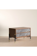 Volcanic Slate 2-Drawer Nightstand | OROA Modern Metcalf | Oroa.com