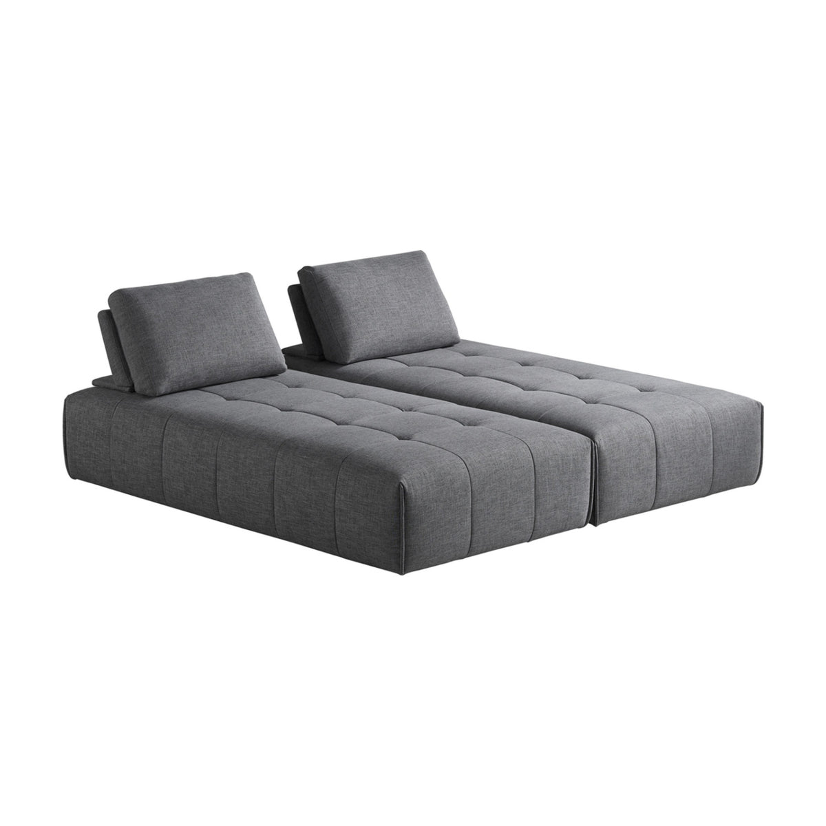 Gray Tufted Modular Sofa | OROA Modern Edgar