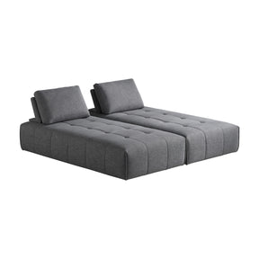 Modern European furniture - Gray Tufted Modular Sofa - www.oroa.com