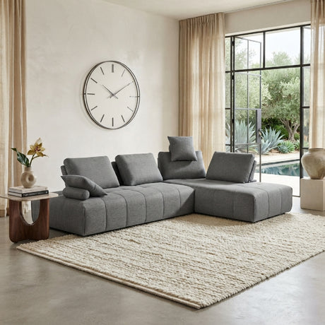Gray Tufted Modular Sofa | OROA Modern Edgar