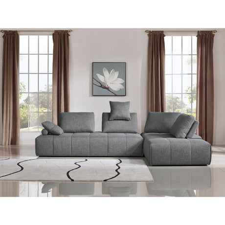 Gray Tufted Modular Sofa | OROA Modern Edgar