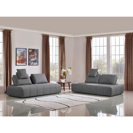 Gray Tufted Modular Sofa | OROA Modern Edgar