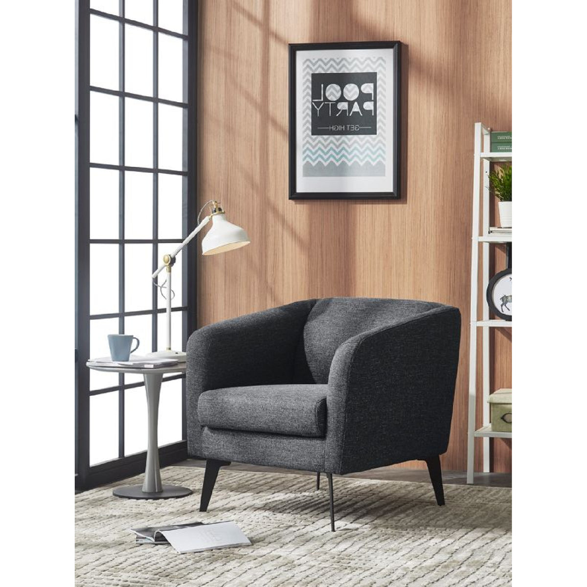 Gray Fabric Lounge Chair | OROA Modern Bannack