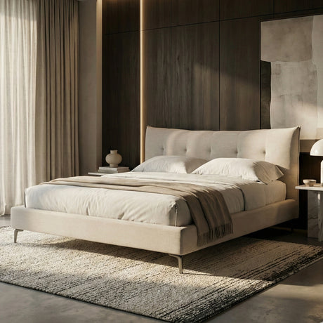 Gray Tufted Bed | OROA Modern Dysart | Oroa.com