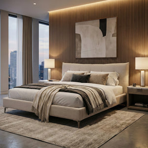 Gray Tufted Bed | OROA Modern Dysart | Oroa.com