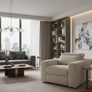   Beige Power Recliner Lounge Chair | Oroa.com