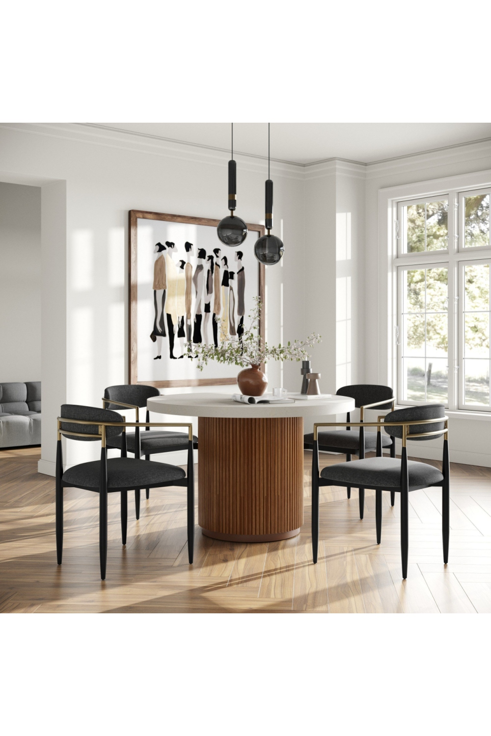 Fluted Wood Base Dining Table | OROA Modern Duncan | Oroa.com