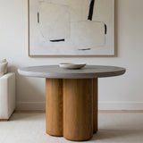 Walnut Base Round Dining Table | OROA Modern Bateman