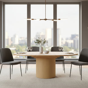   Round Oak Extendable Dining Table | Oroa.com