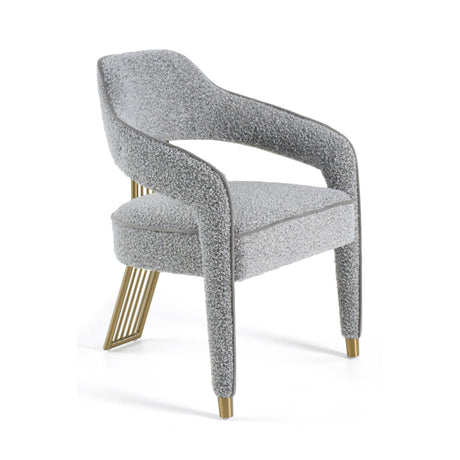 Gray Split-Back Dining Chair – Kasem – angled view