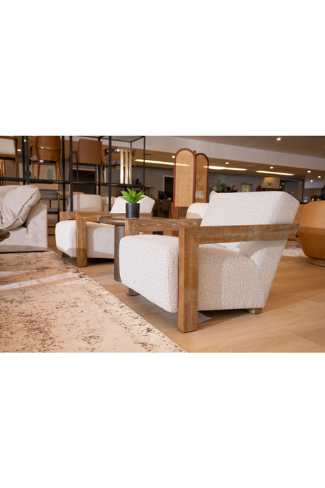 Oak-Framed Beige Accent Chair | OROA Modern Marchland | Oroa.com