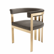 Curved Gray Velvet Dining Chair | OROA Modern Kersey | Oroa.com