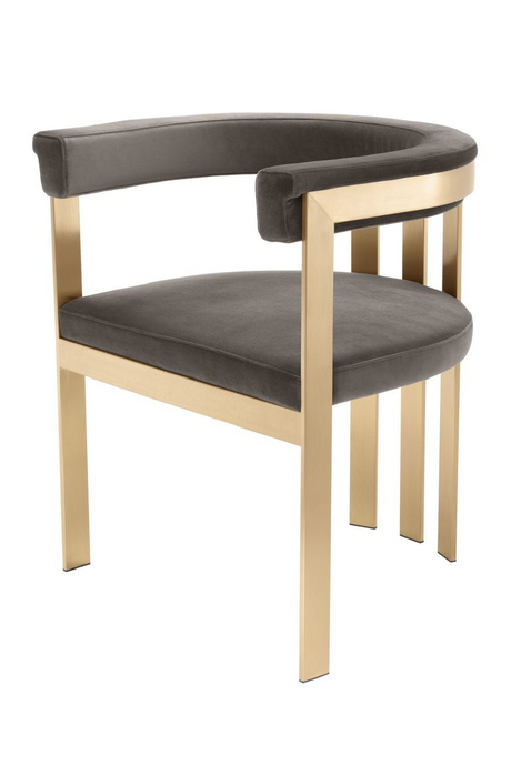 Curved Gray Velvet Accent Chair | OROA Modern Kersey | Oroa.com