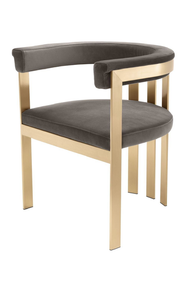 Curved Gray Velvet Accent Chair | OROA Modern Kersey | Oroa.com
