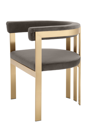 Curved Gray Velvet Accent Chair | OROA Modern Kersey | Oroa.com