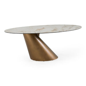   Modern European furniture - Brushed Brass Tilted Dining Table - www.oroa.com | Oroa.com