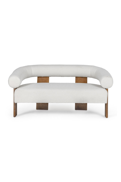 Oak-Framed White Loveseat | OROA Modern Aledo | Oroa.com