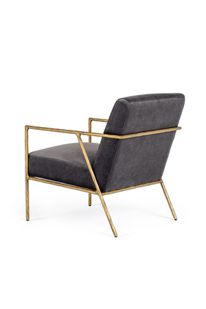 Gold-Framed Gray Velvet Accent Chair | OROA Modern Gibbons | Oroa.com