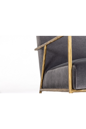 Gold-Framed Gray Velvet Accent Chair | OROA Modern Gibbons | Oroa.com