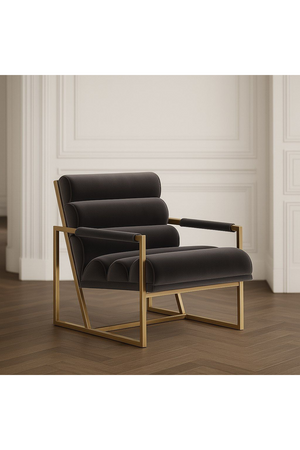 Gray Velvet Lounge Chair | OROA Modern Anton | Oroa.com