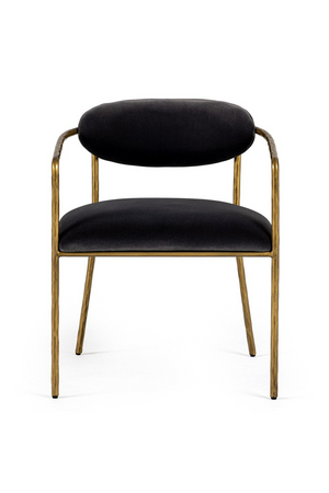 Brass-Framed Gray Velvet Dining Chair | OROA Modern Baird | Oroa.com