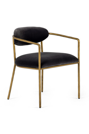 Brass-Framed Gray Velvet Dining Chair | OROA Modern Baird | Oroa.com
