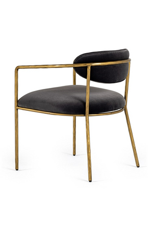 Brass-Framed Gray Velvet Dining Chair | OROA Modern Baird | Oroa.com