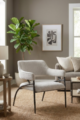 Forged Metal White Accent Chair | OROA Modern Ector | Oroa.com