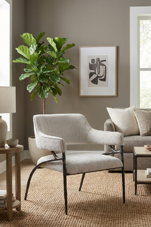 Forged Metal White Accent Chair | OROA Modern Ector | Oroa.com