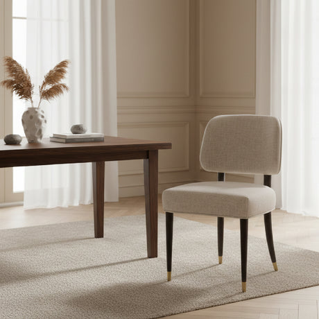   Oak Framed Beige Side Chair | Oroa.com