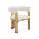 Burl Framed Cream Dining Chair | OROA Modern Letha