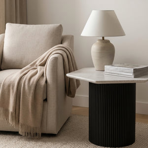   Hexagonal White Marble Dining Table | Oroa.com