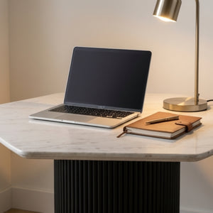  Hexagonal White Marble Dining Table | Oroa.com
