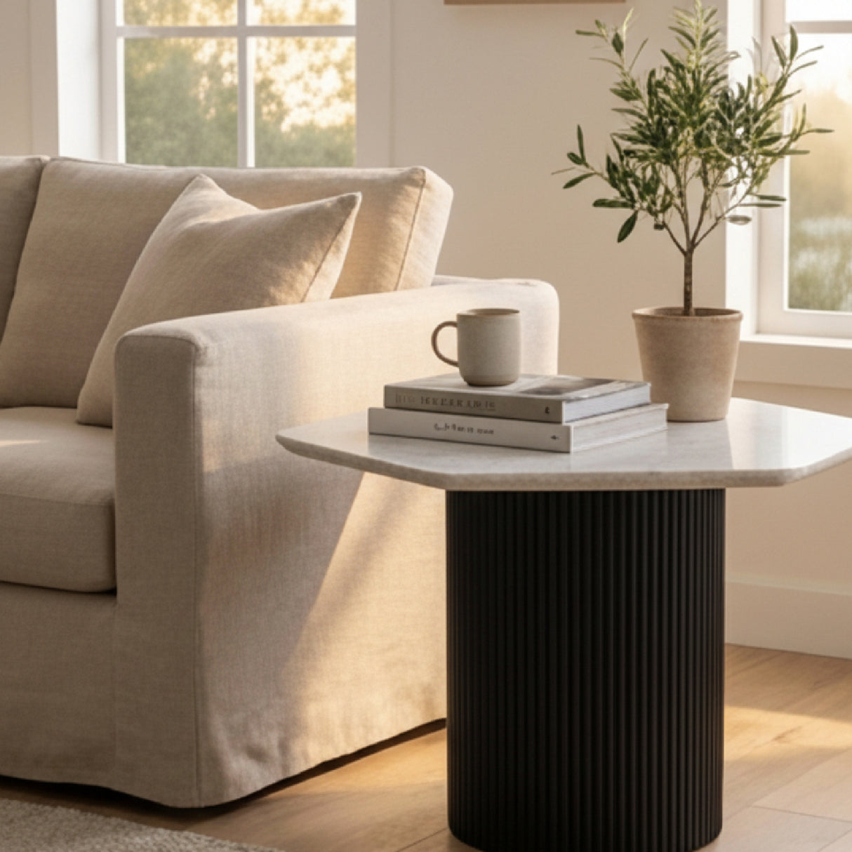   Hexagonal White Marble Dining Table | Oroa.com