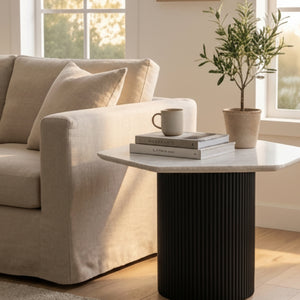   Hexagonal White Marble Dining Table | Oroa.com