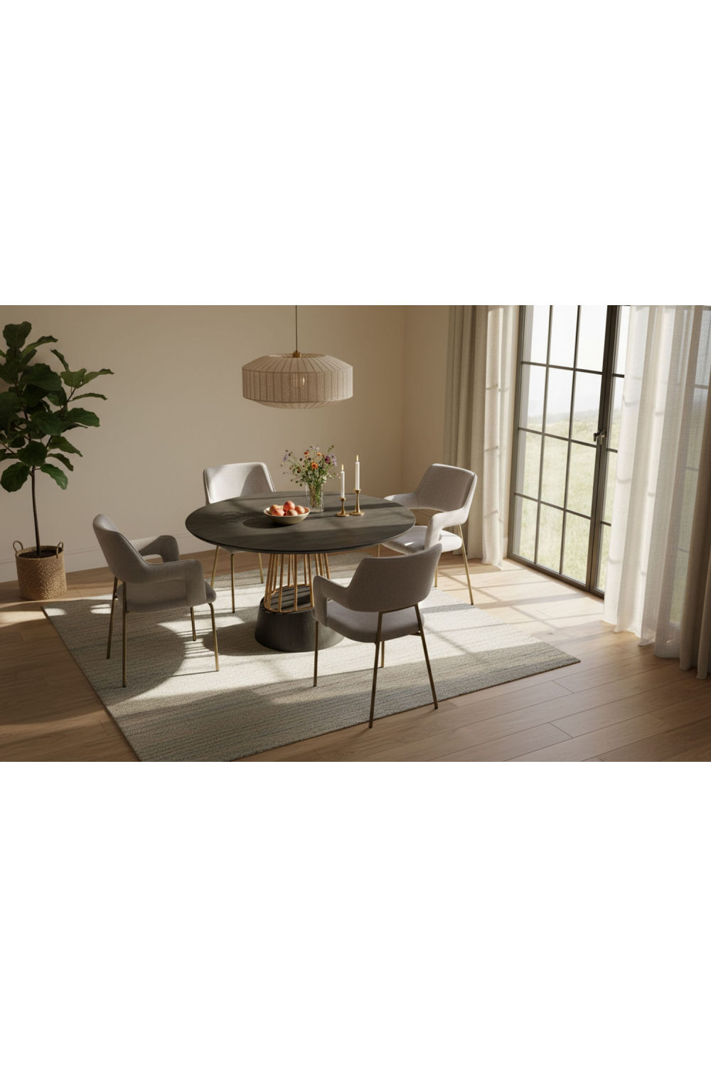 Black Mango Wood Dining Table | OROA Modern Cotopaxi | Oroa.com