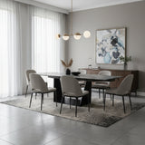 Gray Ceramic Extendable Dining Table | OROA Modern Baldwin