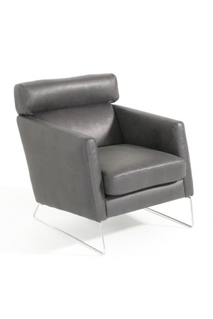 Black Leather Lounge Chair | OROA Modern Emory | Oroa.com