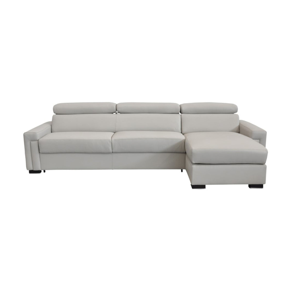 Gray Leather Reversible Sectional Sofa | OROA Modern Sacha