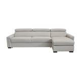Gray Leather Reversible Sectional Sofa | OROA Modern Sacha