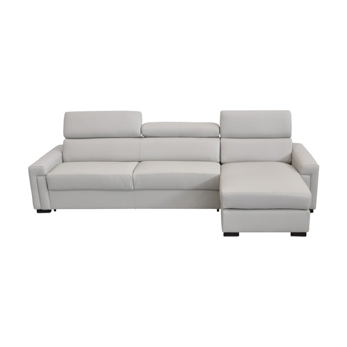 Gray Leather Reversible Sectional Sofa | OROA Modern Sacha