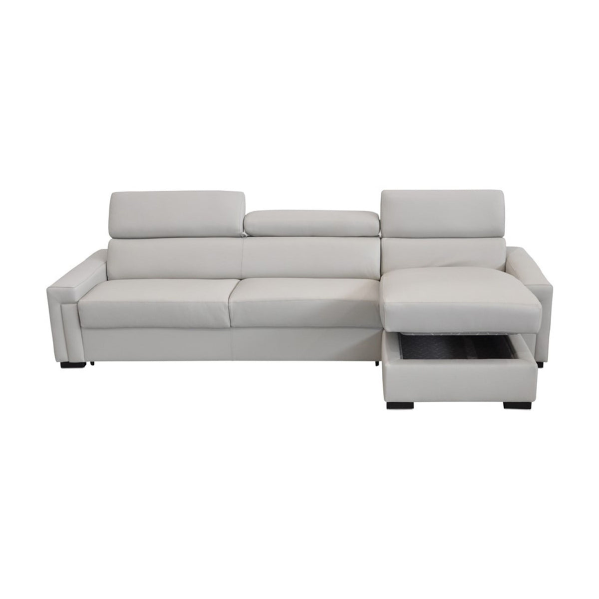 Gray Leather Reversible Sectional Sofa | OROA Modern Sacha