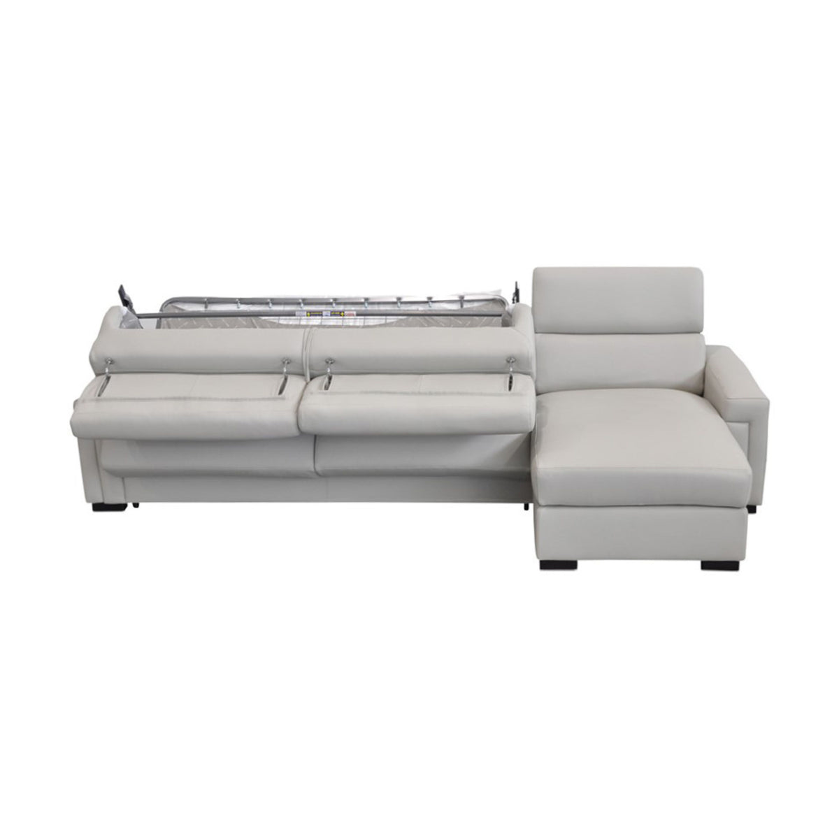 Gray Leather Reversible Sectional Sofa | OROA Modern Sacha