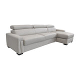 Gray Leather Reversible Sectional Sofa | OROA Modern Sacha