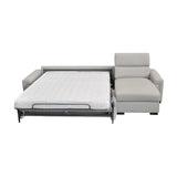 Gray Leather Reversible Sectional Sofa | OROA Modern Sacha